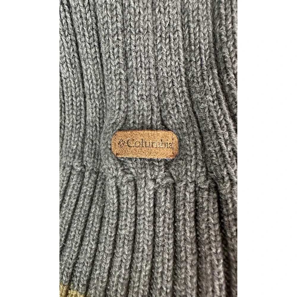Columbia‎ Mens XXL Sweater 1/4 Zip Pullover Gray Knit Ribbed Mock Neck